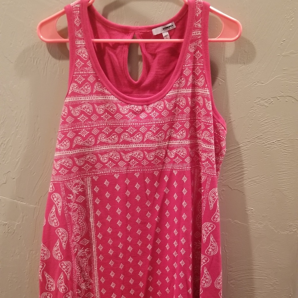 Sleeveless Pink/White Tunic-Dress